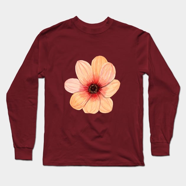 Orange gerbera flower Long Sleeve T-Shirt by DreamLoudArt